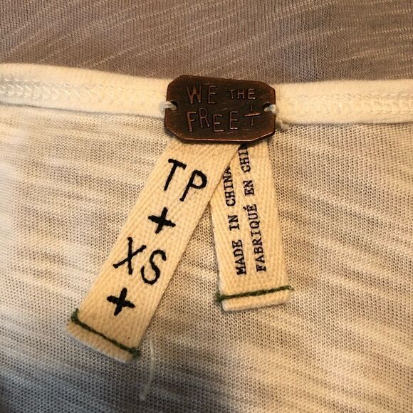 Free people we the free off white and grey color block tee - Picture 3 of 11